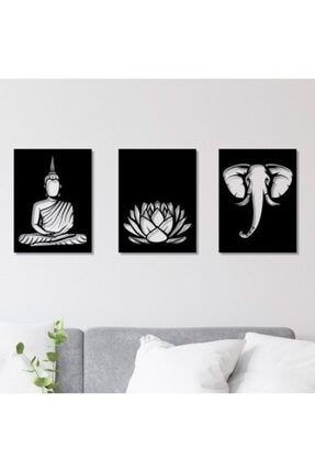 Lotus Buda Fil Tablo Yoga Temalı Dekoratif Tablo Mandala Tablo t147