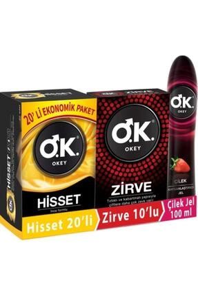 Prezervatif Hisset 20'li Zirve 10'lu Çilek Kayganlaştırıcı Jel 100 ml irm009