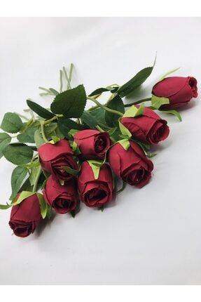 Yapay Gül Demeti 8 Adet - Bordo SHKR-0459