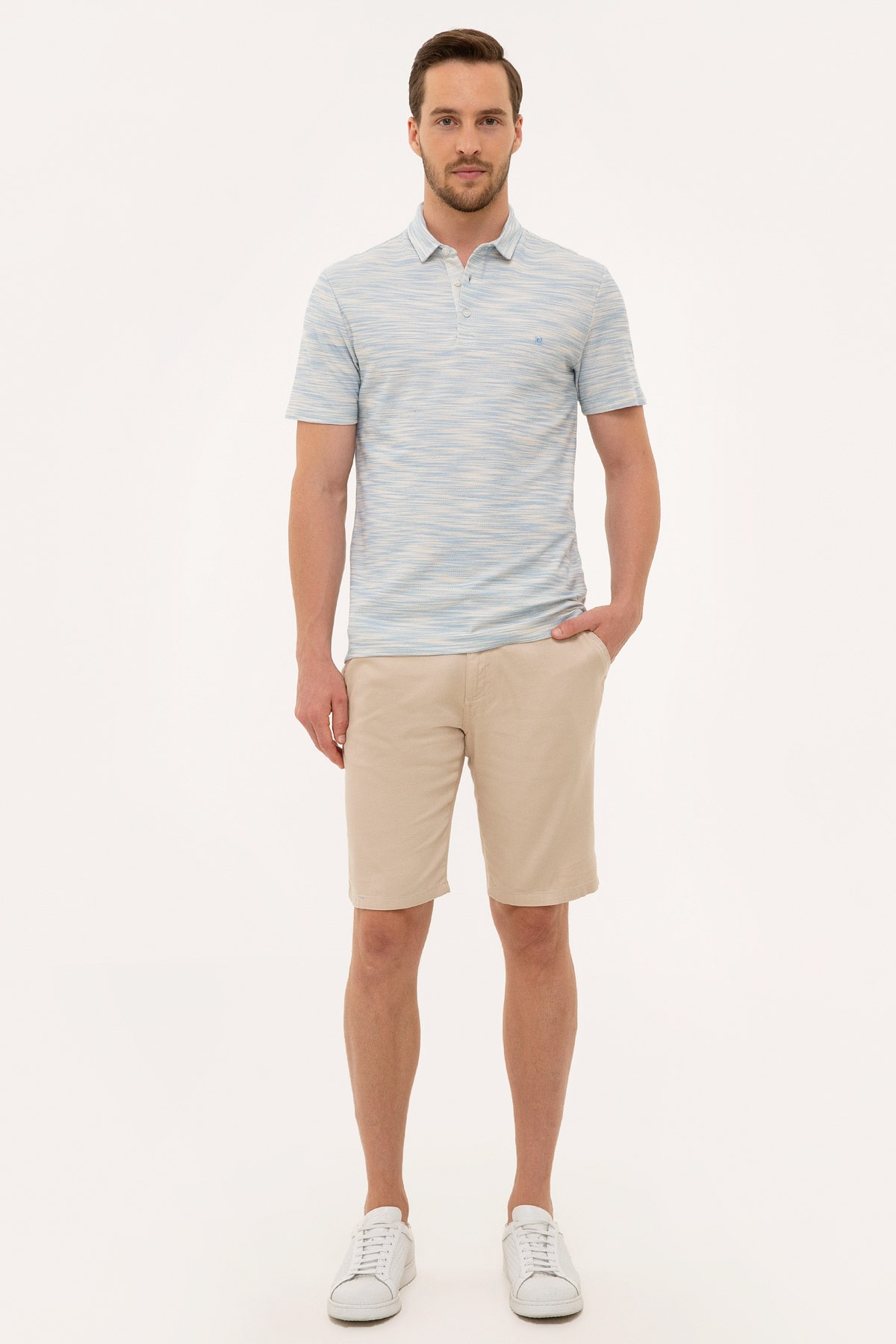 تیشرت مردانه آبی پیرکاردین | G021SZ011.000.990160 اورجینال - تصویر 4