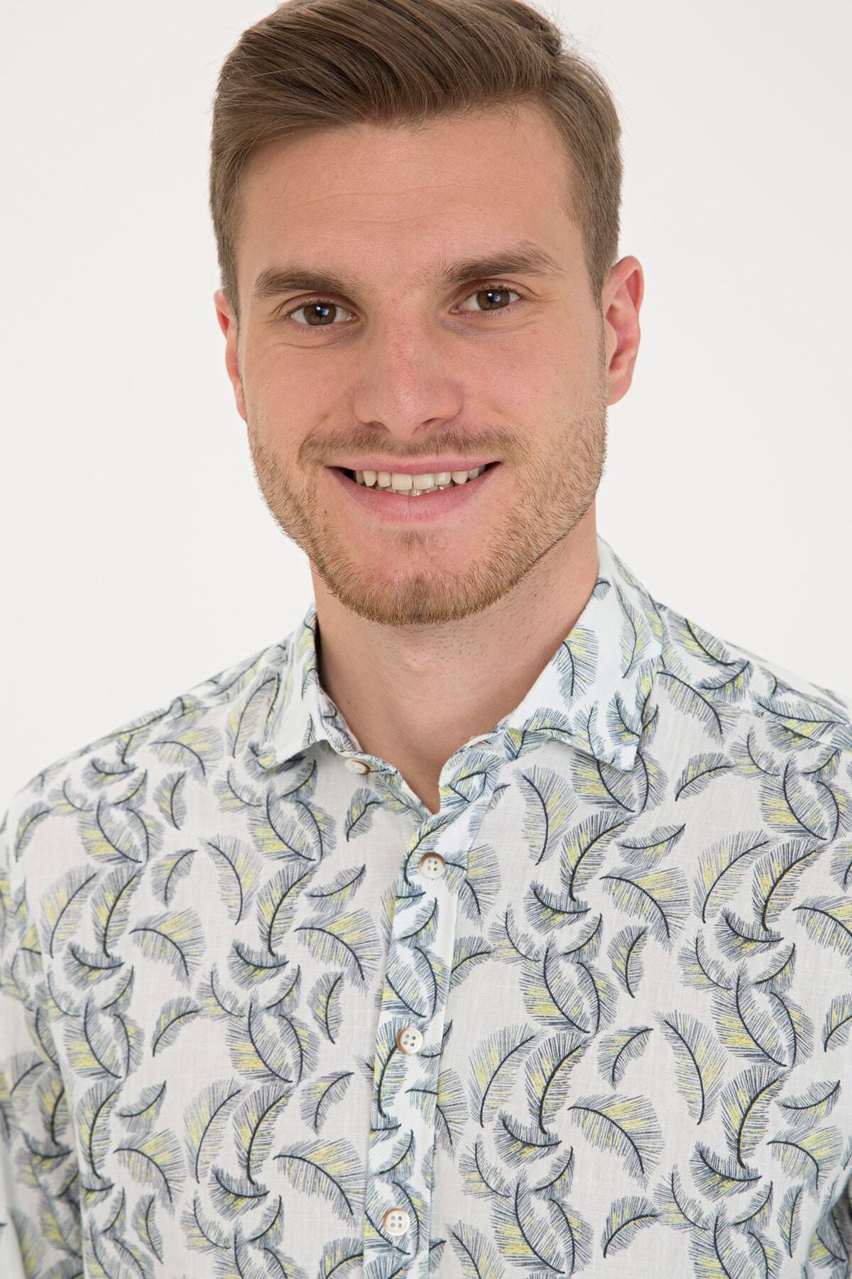 پیراهن مردانه آبی سرمه ای پیرکاردین | G021SZ004.000.1205428 اورجینال - تصویر 2