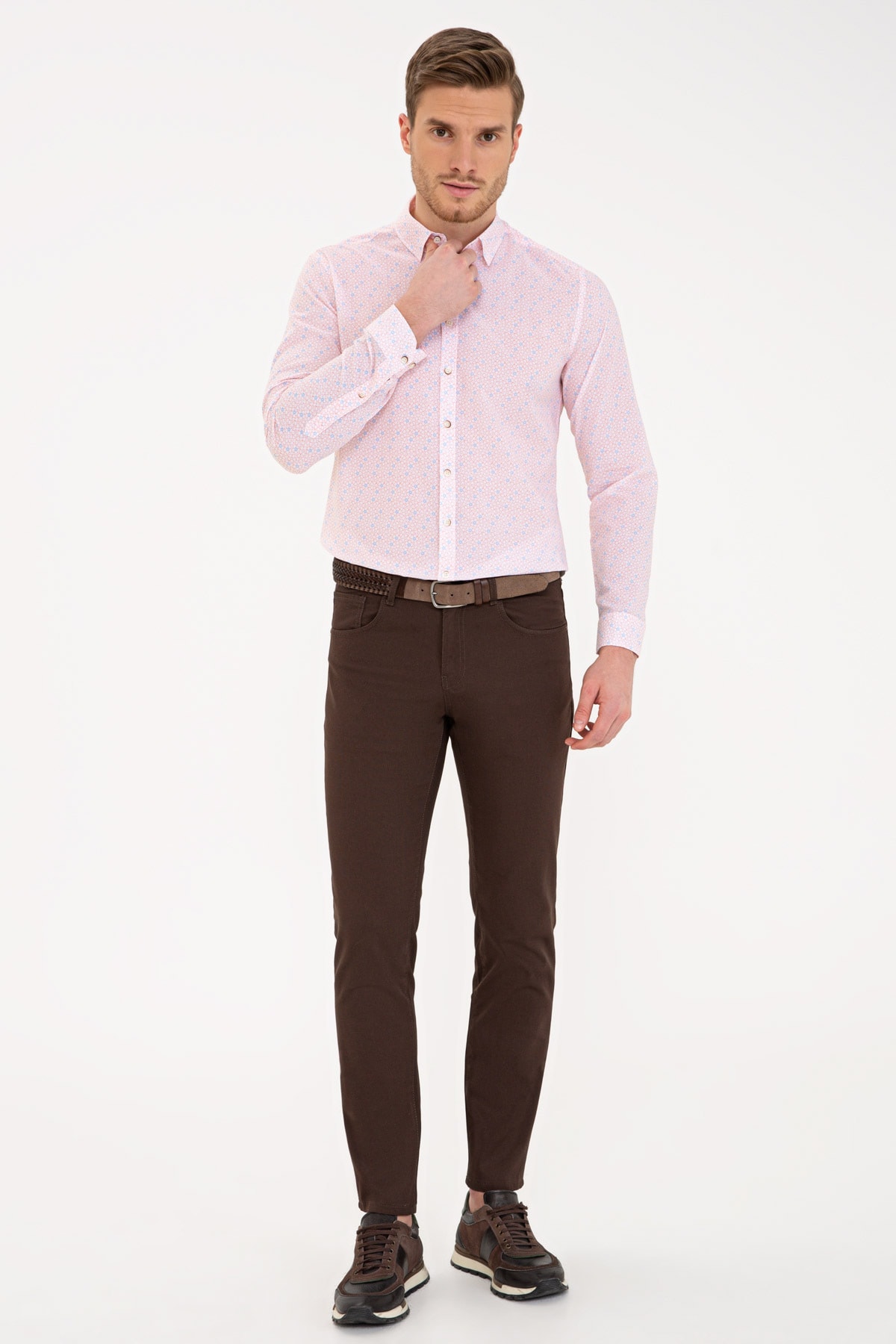 پیراهن مردانه نارنجی پیرکاردین | G021SZ004.000.1207276 اورجینال - تصویر 4