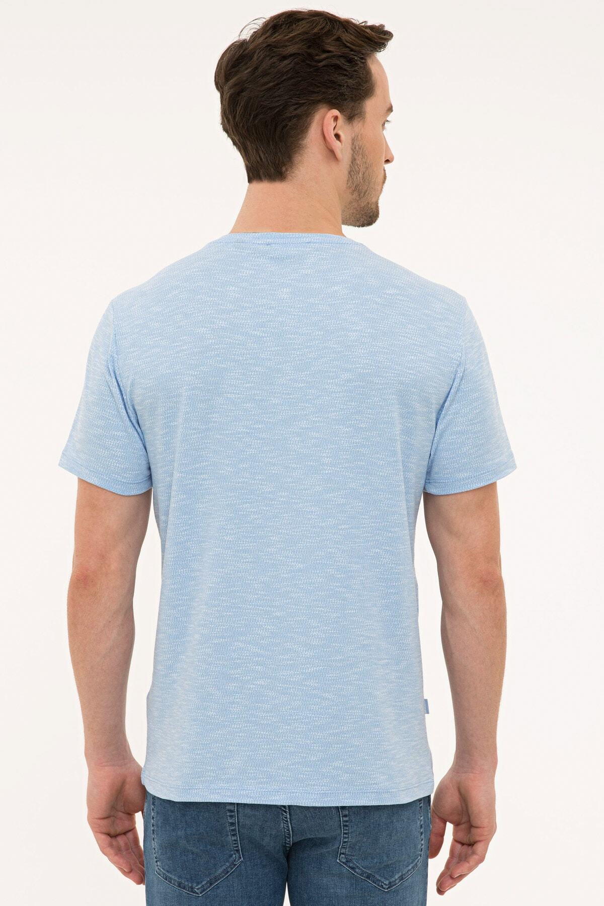 تیشرت مردانه آبی پیرکاردین | G021GL011.000.977250 اورجینال - تصویر 3