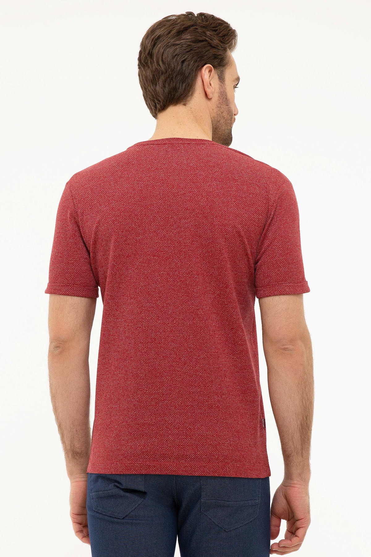 تیشرت مردانه بورگوندی پیرکاردین | G021GL011.000.977458.VR014 اورجینال - تصویر 3