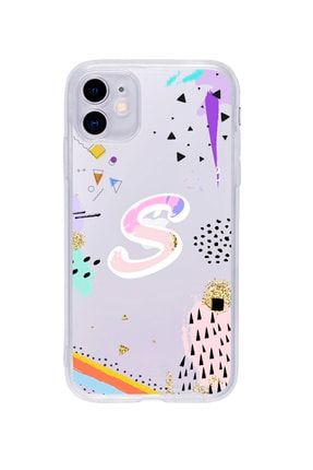 Iphone 11 Uyumlu Color Art Desenli S Harfli Şeffaf Kılıf MCIPH11SCA