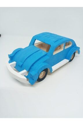 Ahşap El Yapımı 1939 Model Volkswagen Beetle (mavi Vosvos) BARS OYUNCAK