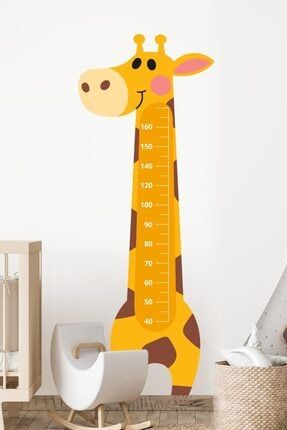 Sevimli Zürafa Boy Ölçer Çocuk Odası Duvar Sticker k497