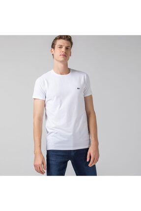 Erkek Slim Fit Bisiklet Yaka Beyaz T-Shirt TH0998