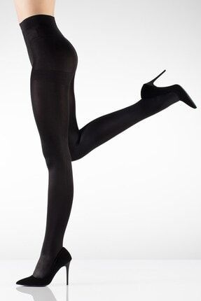 Kadın Siyah Parlak Külotlu Çorap OBJE2563