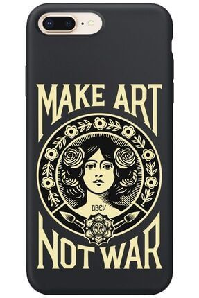 Iphone 8 Plus Lansman Make Art Not War Sarı Desenli Telefon Kılıfı 8plusMakeart