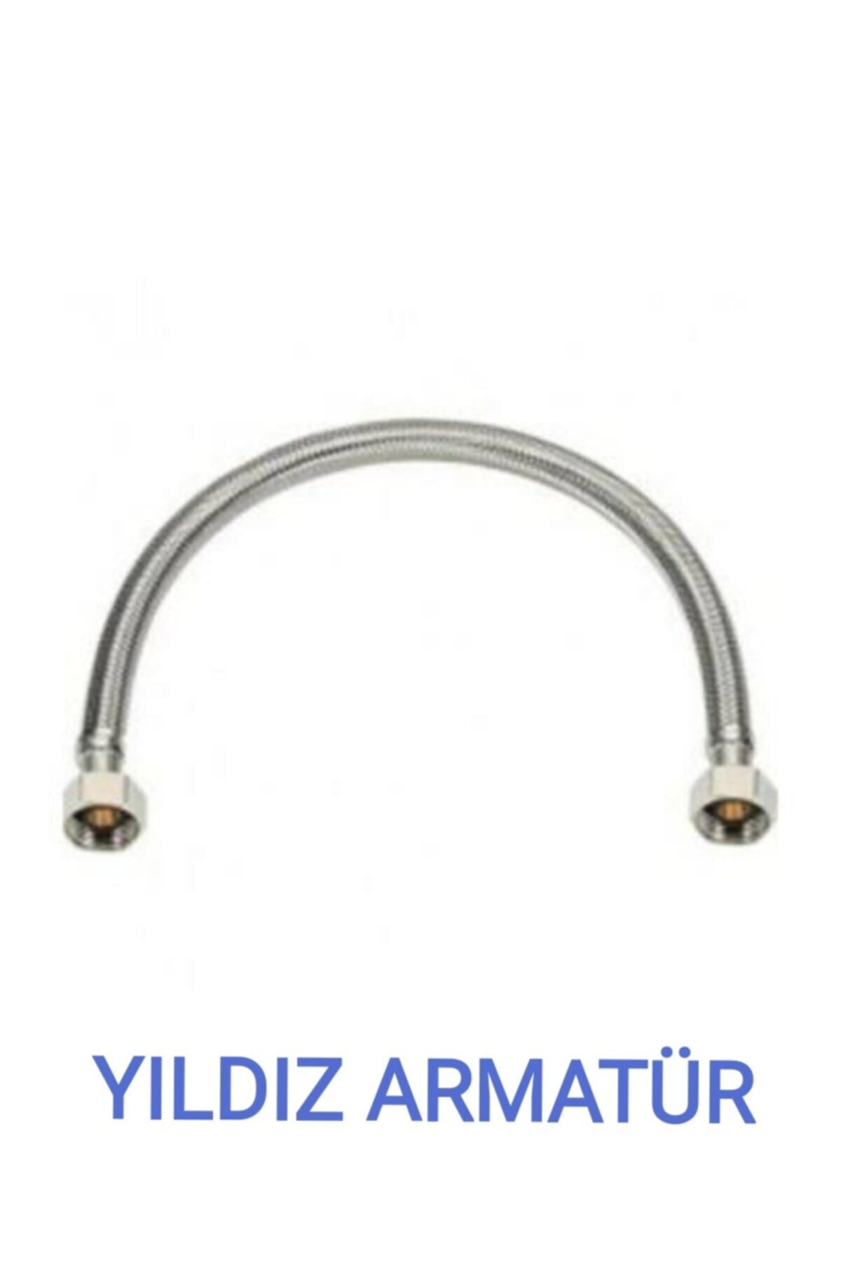 yıldız armatür Paslanmaz Çelik Örgülü Hortum,klozet,taharet Musluğu Fleksi Bağlantı Hortumu Flex 3/8-3/8 50 Cm