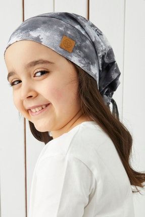 Kız Çocuk Batik Gri Ip Detaylı 4 Mevsim Şapka Bere Buff -yumuşak Doğal Penye BG850K05