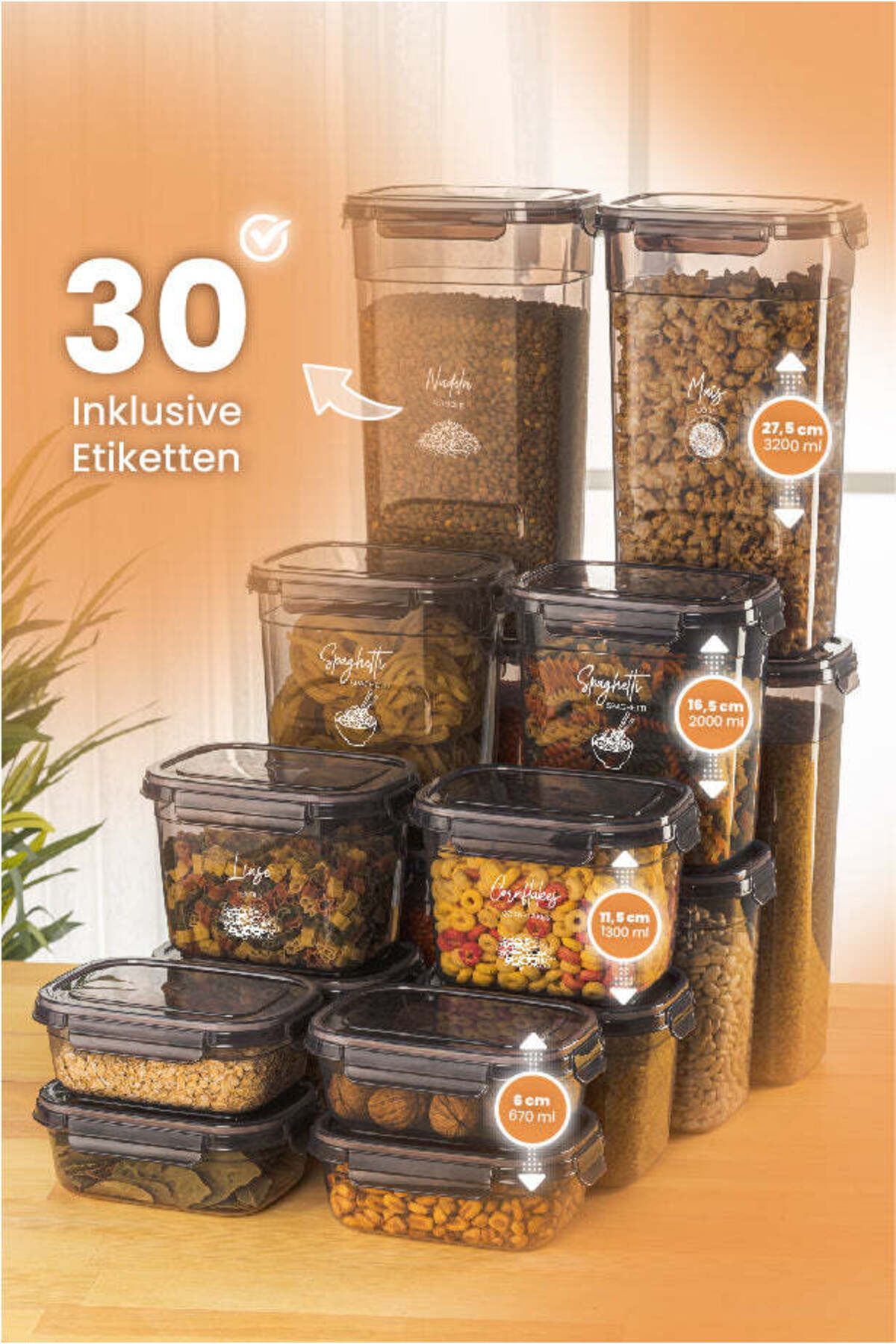 Viwares-Airtight storage containers with lids | 16-piece storage container set 3