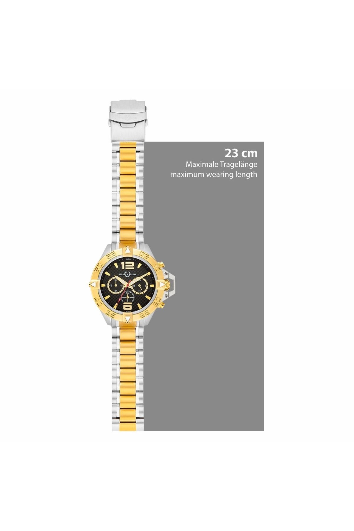 Spears & Walker-Quarzuhr Herren Quarzuhr silber/gelbgold Edelstahl silber/gelbgold 6