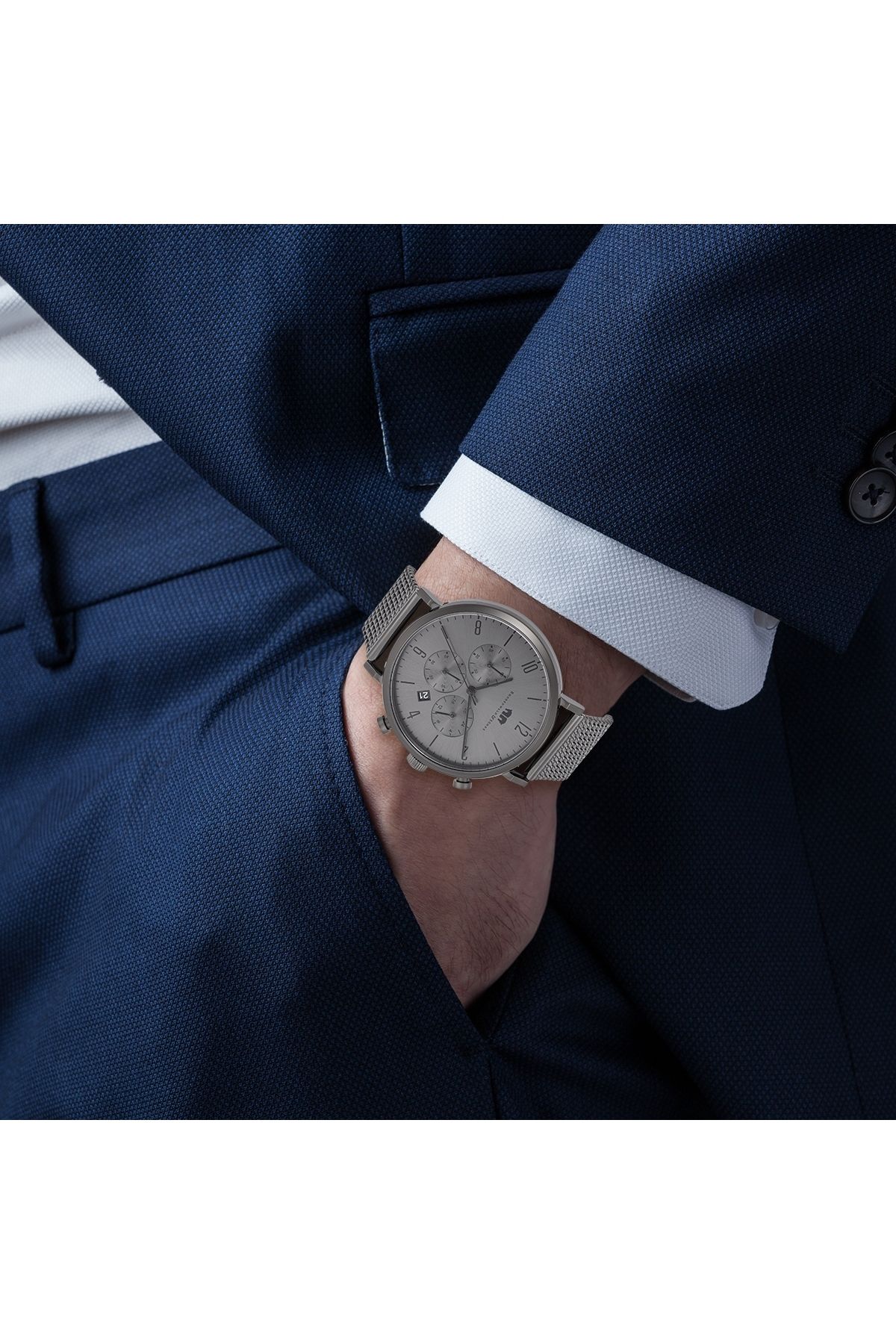 Rhodenwald & Söhne-Chronograph Herren Chronograph grau Edelstahl grau 7