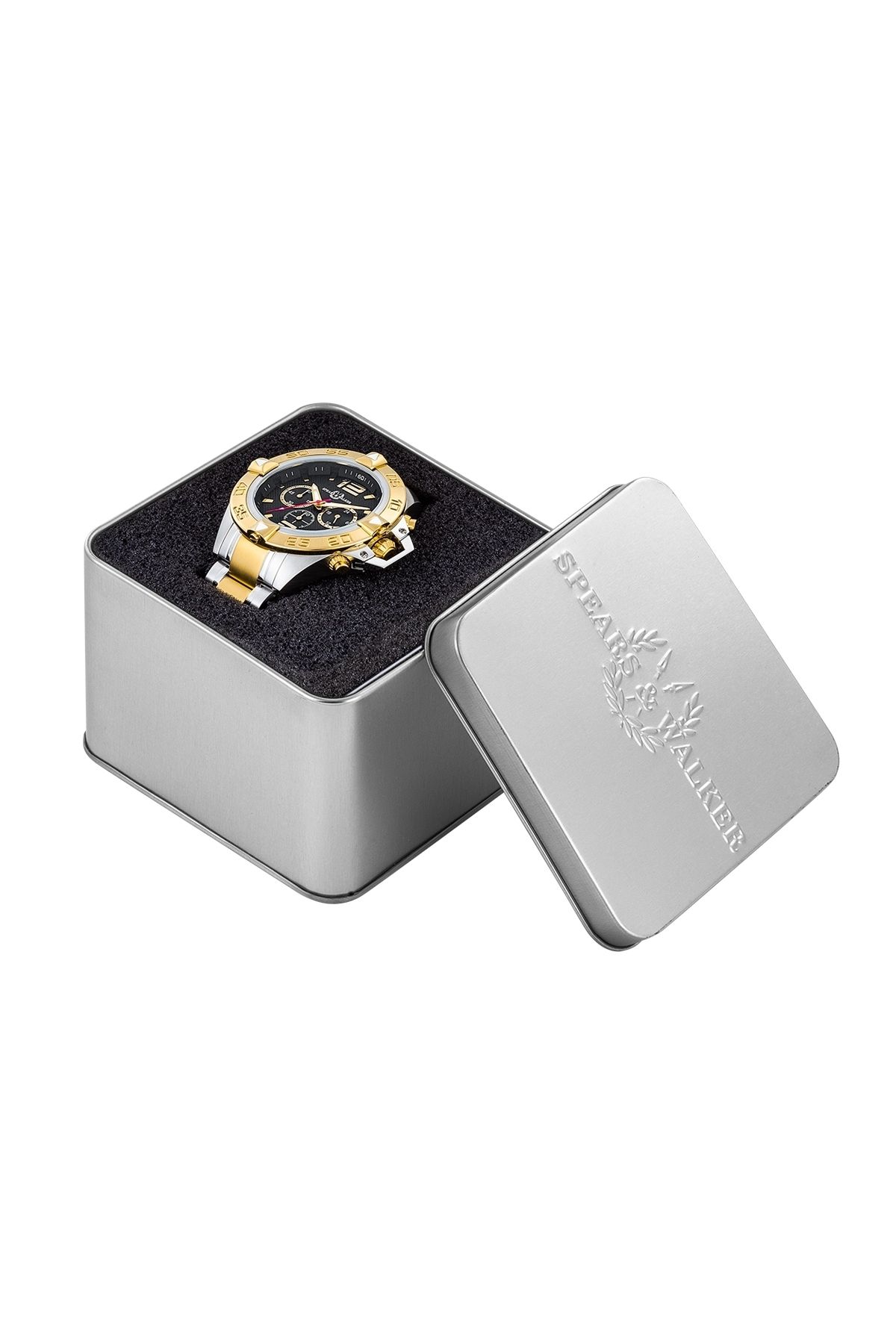 Spears & Walker-Quarzuhr Herren Quarzuhr silber/gelbgold Edelstahl silber/gelbgold 8