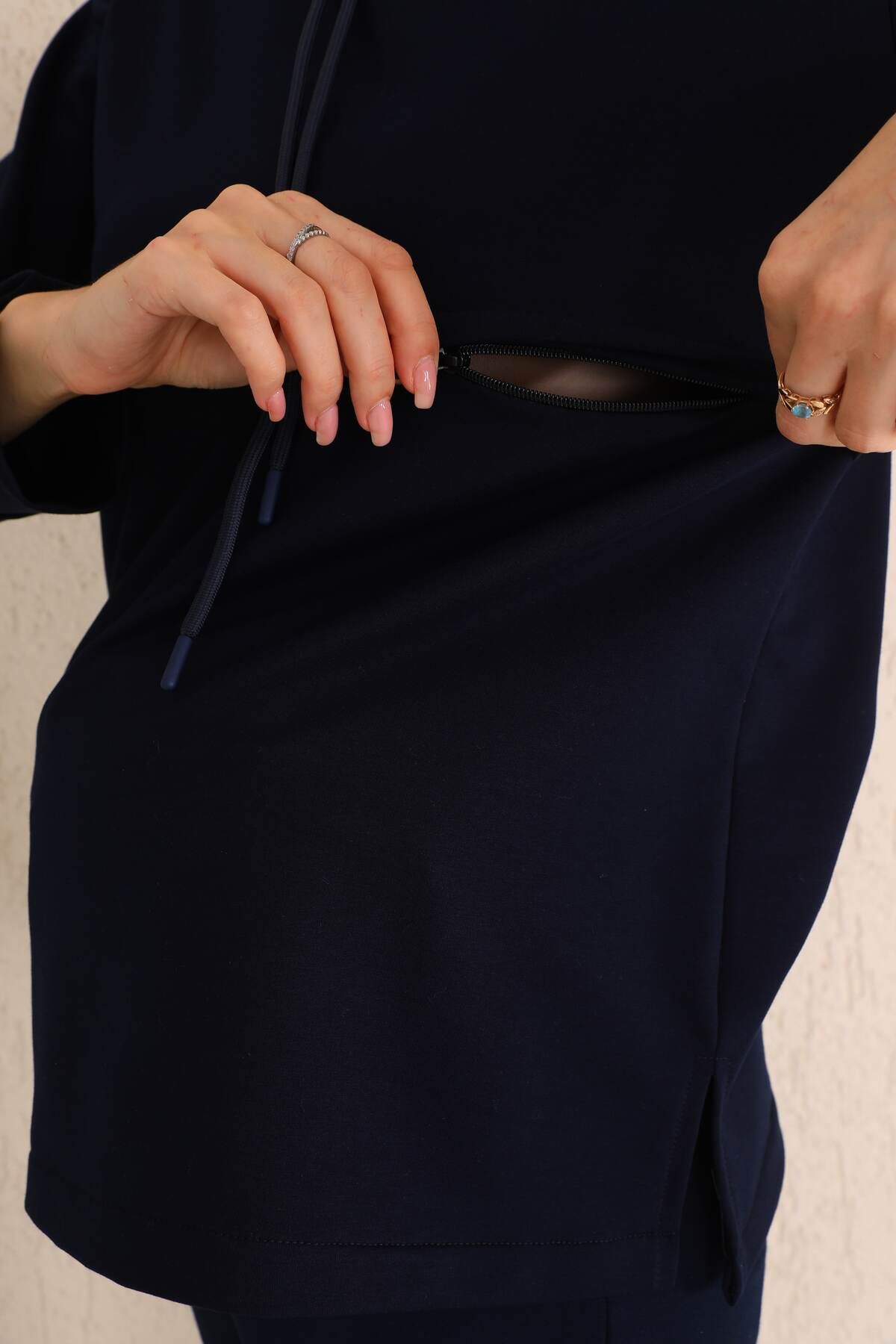 Miss Dünya Lissa-Navy Blue Pregnant and Maternity Tracksuit Suitable for Breastfeeding 5