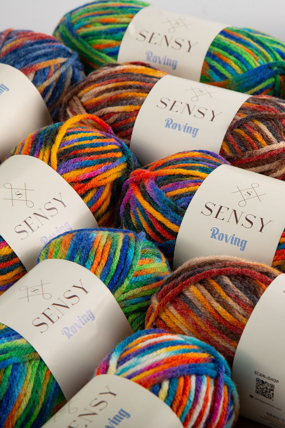 Multicolor wool yarn store