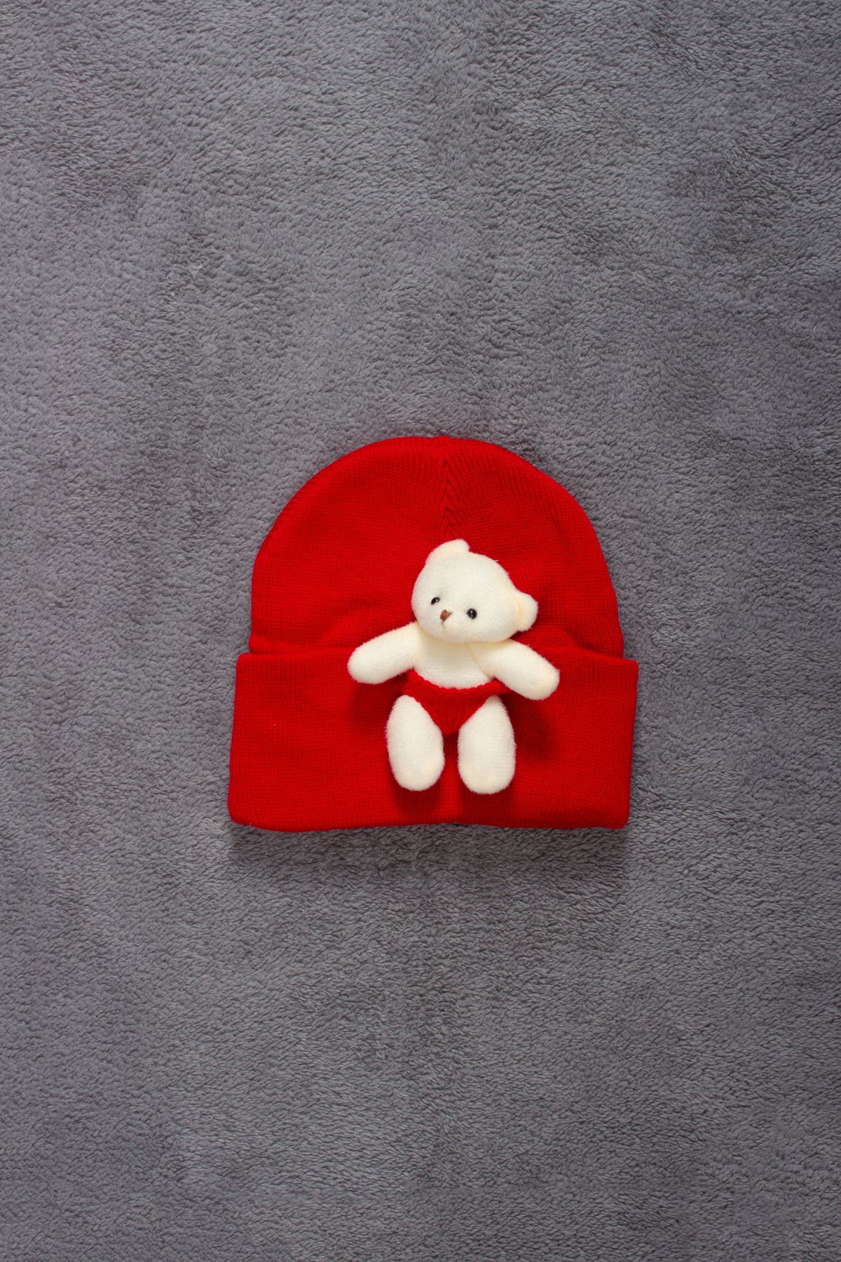 ADABEBEK Tricotaj Bonnet Copii Cu Accesoriu Ursuleț Unisex - Standard