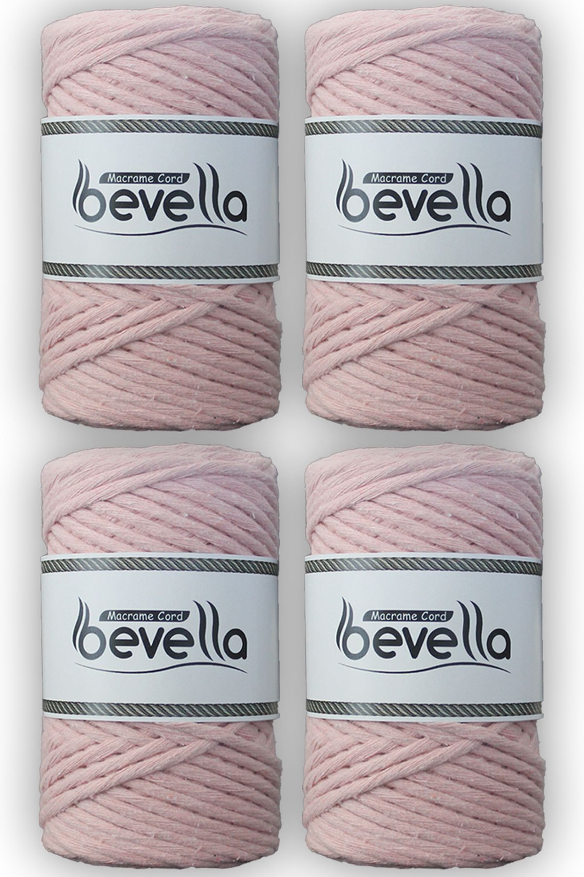 Bevella Macrame Cord-Taranan Macrame String Single Twist Scannable 3 mm String Cotton Macrame Strings 1 kg (4X250 gr) 1