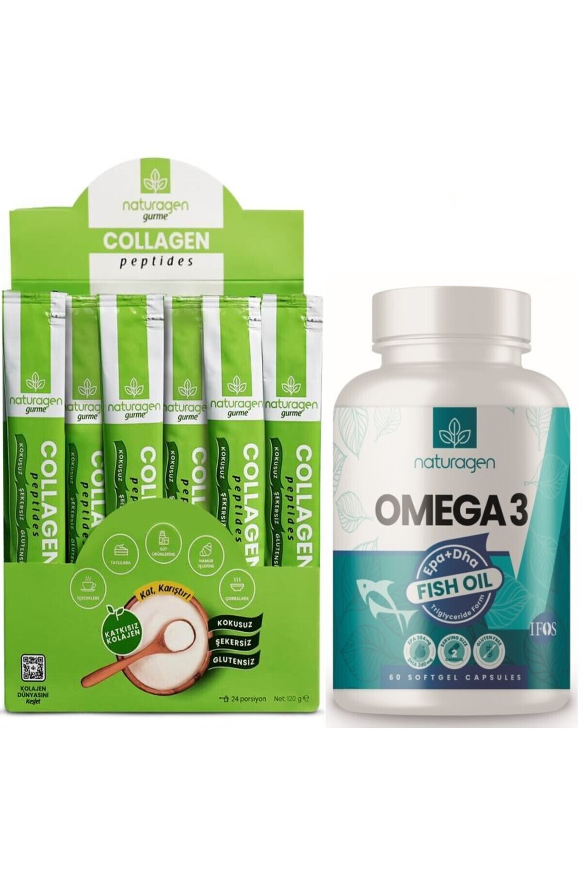 Naturagen Collagen Peptides Stick 24x5g Omega3 60 Softgel Fiyatı
