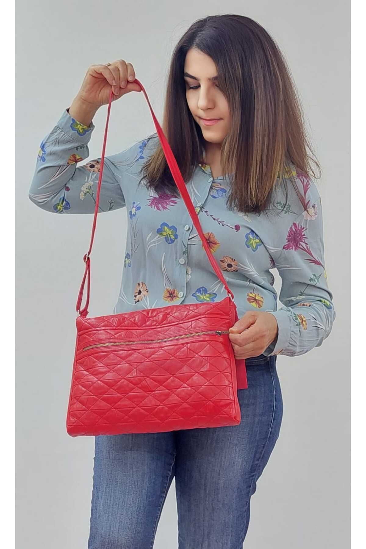 Hakiki Deri Postacı Çantası