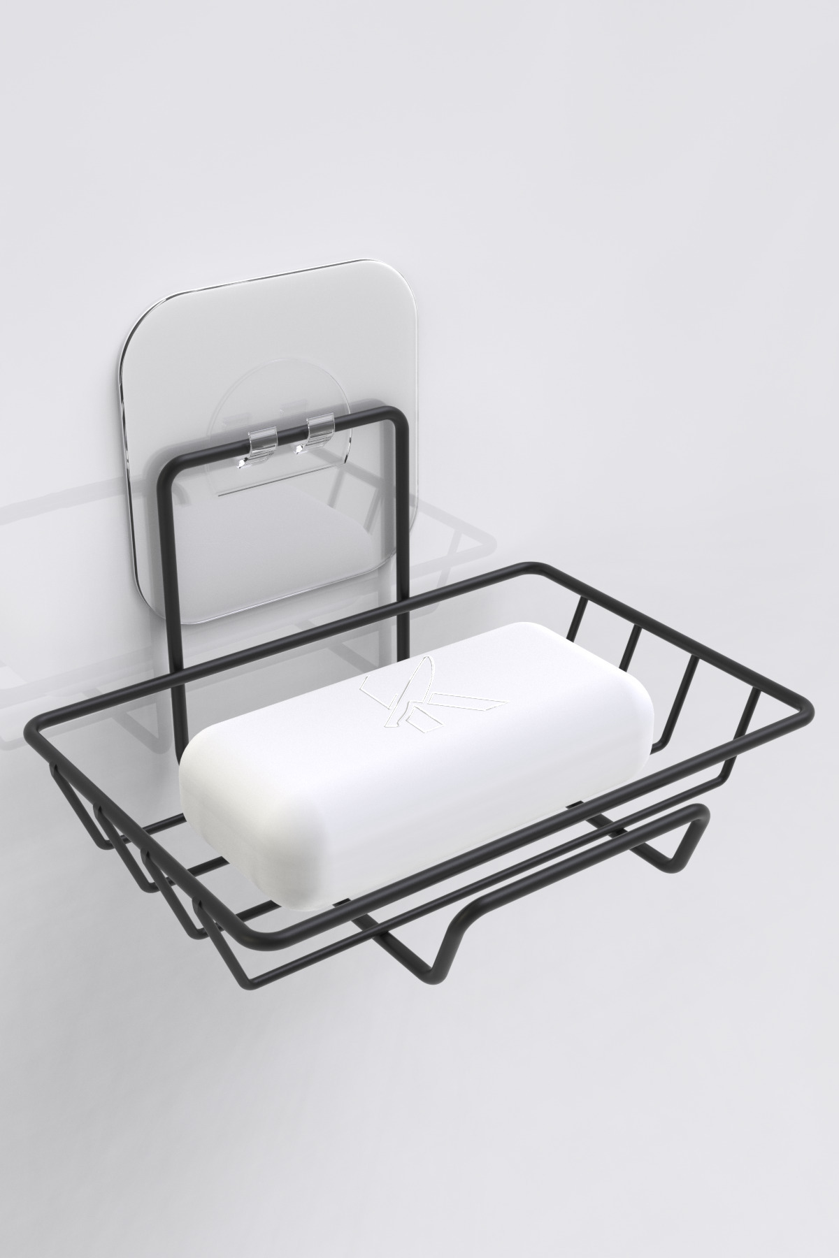 KARTEYA Yapışkanlı Siyah Dekoratif Sabunluk Banyo Düzenleyici Banyo Askı Aksesuar Sabunluk