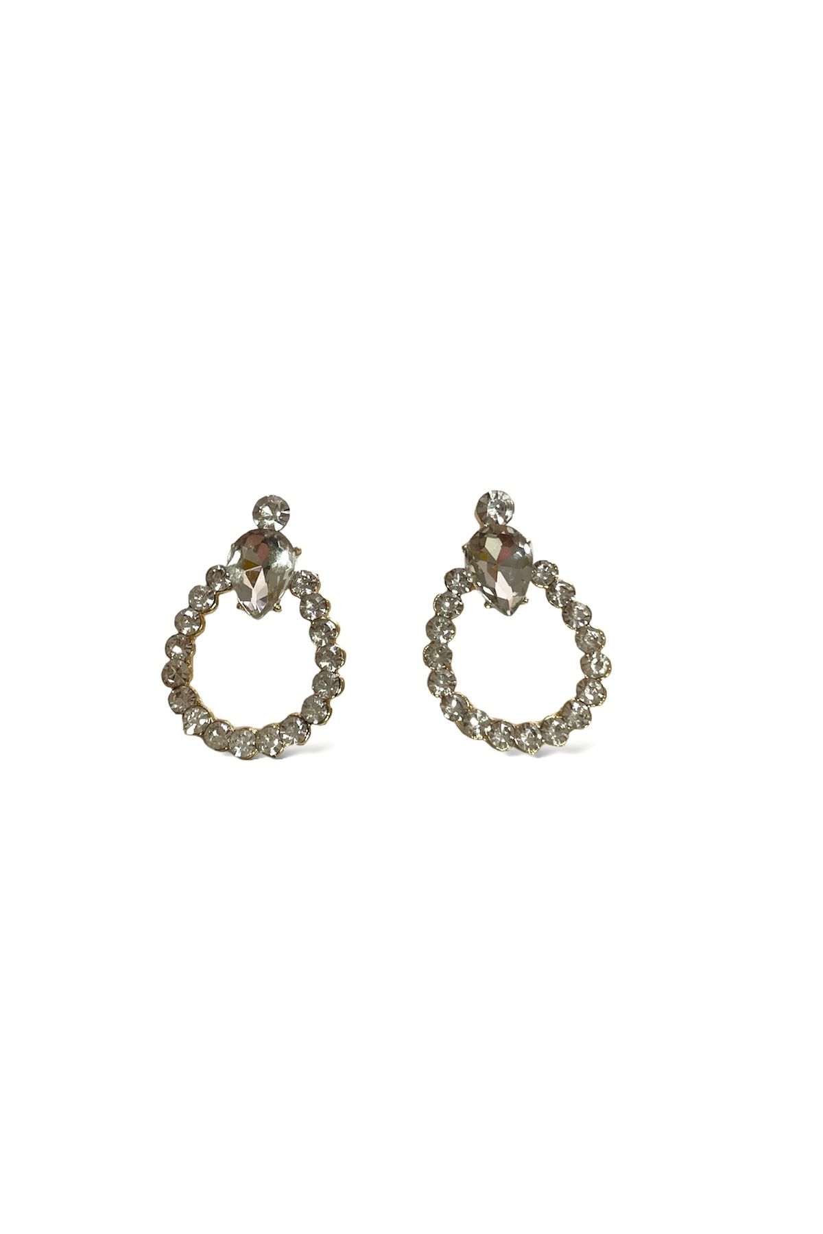 Girift Vintage Crystal Zircon Stone Water Drop Glittering Earrings