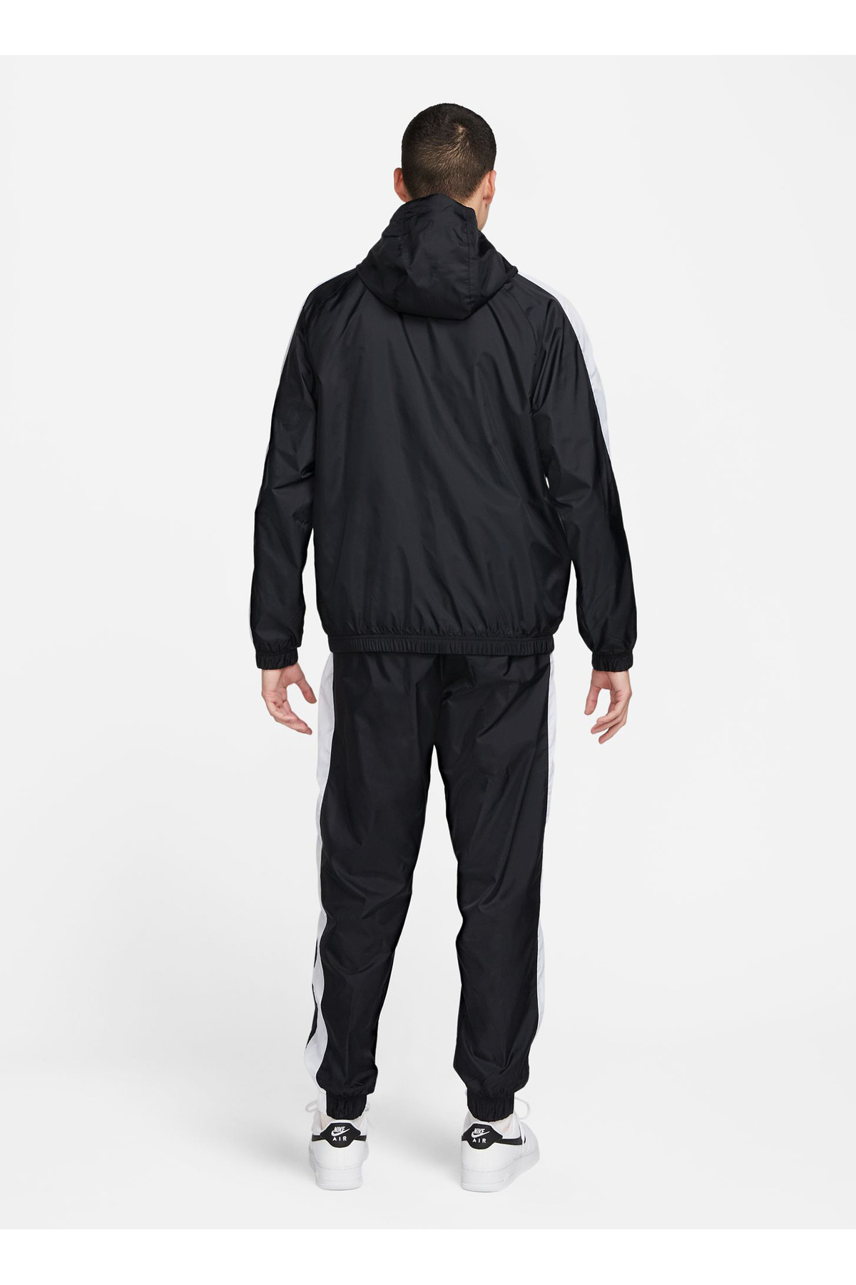 Nike Siyah - Beyaz Erkek Zip Ceket BV3025-013 M NK CLUB WVN HD TRK