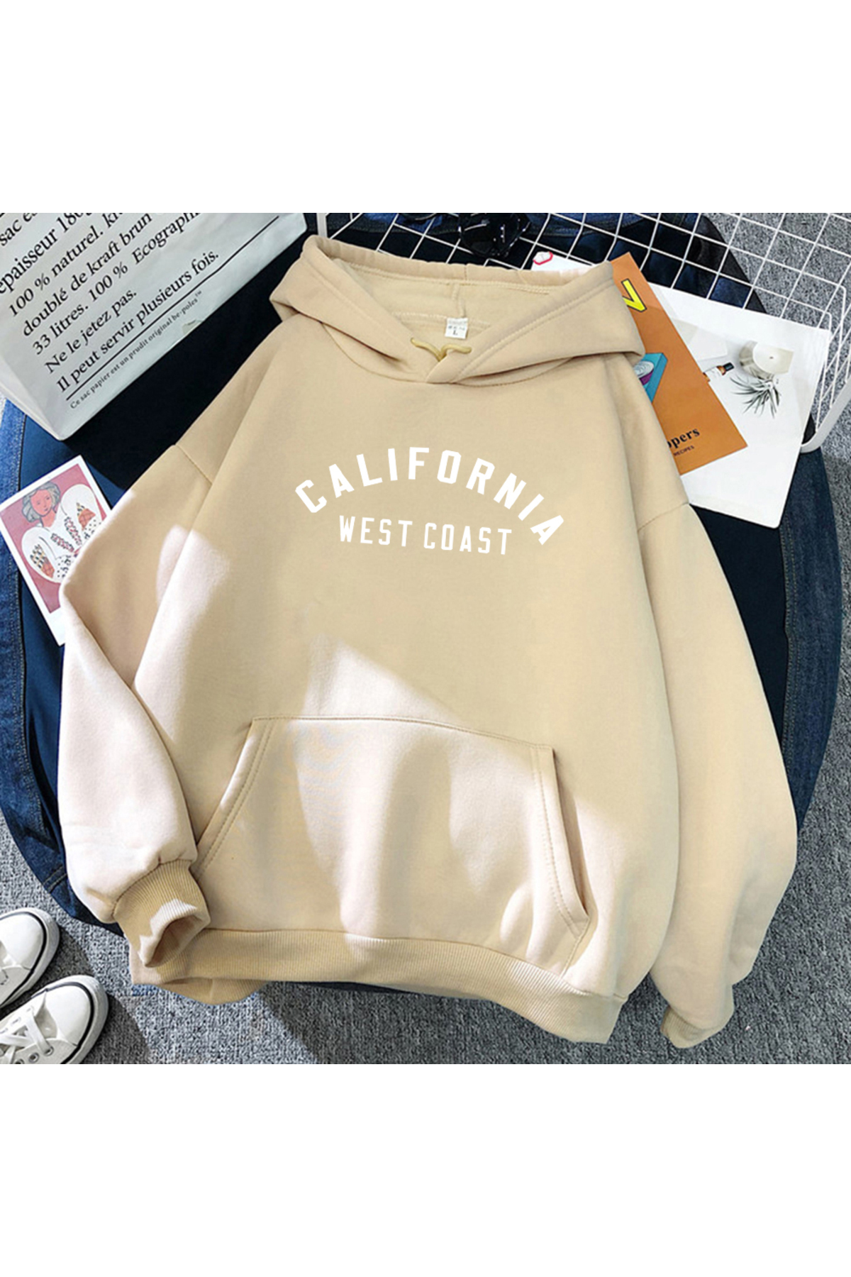 California West Coast creative pattern hoodie woman
