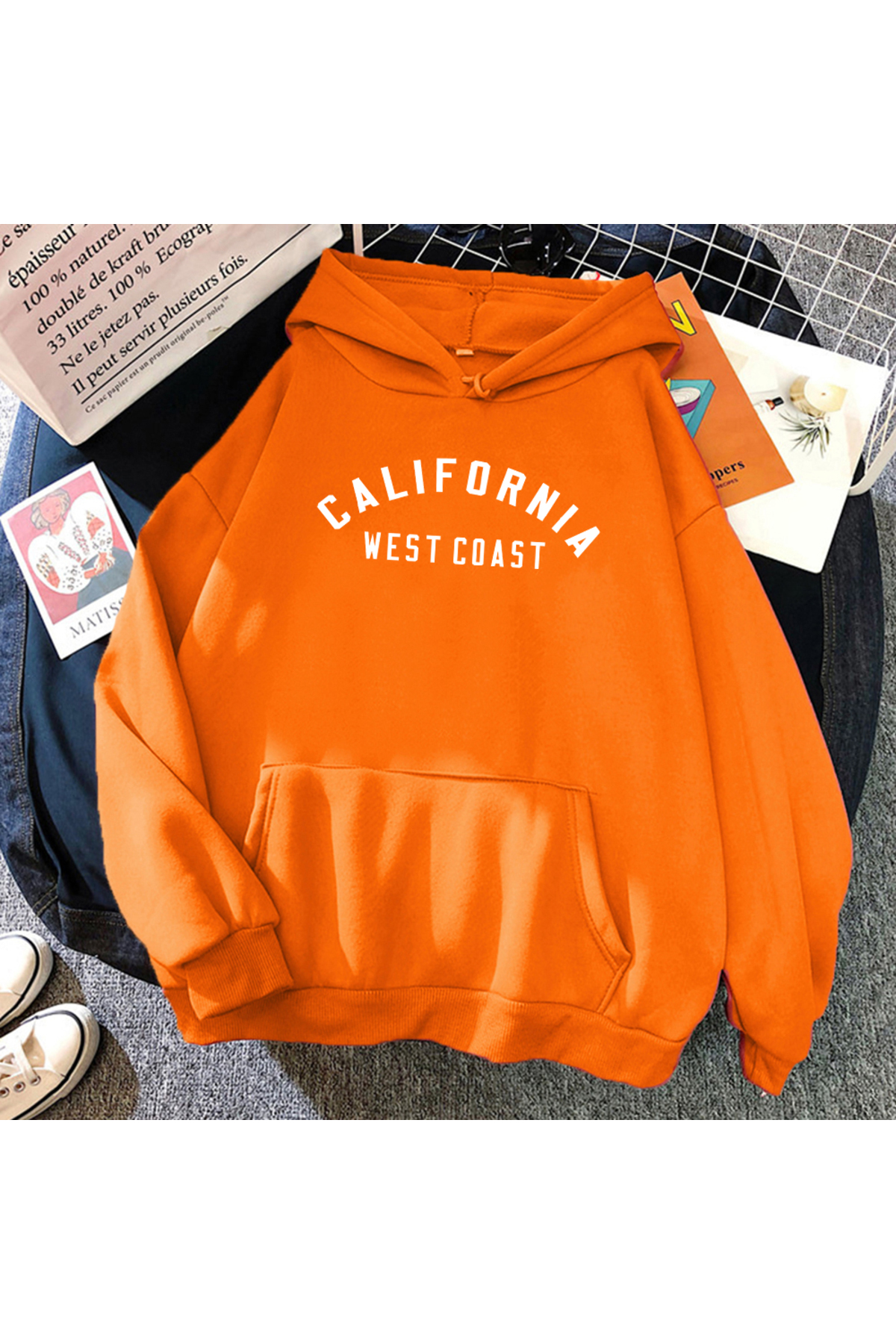 California West Coast creative pattern hoodie woman