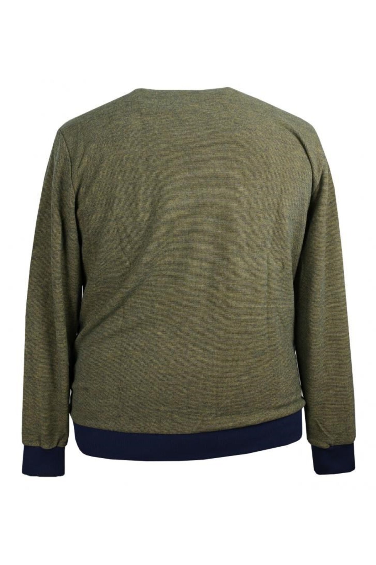 marufshop Erkek Büyük Beden Bisiklet Yaka Selanik Kazak Yeşil görsel 3