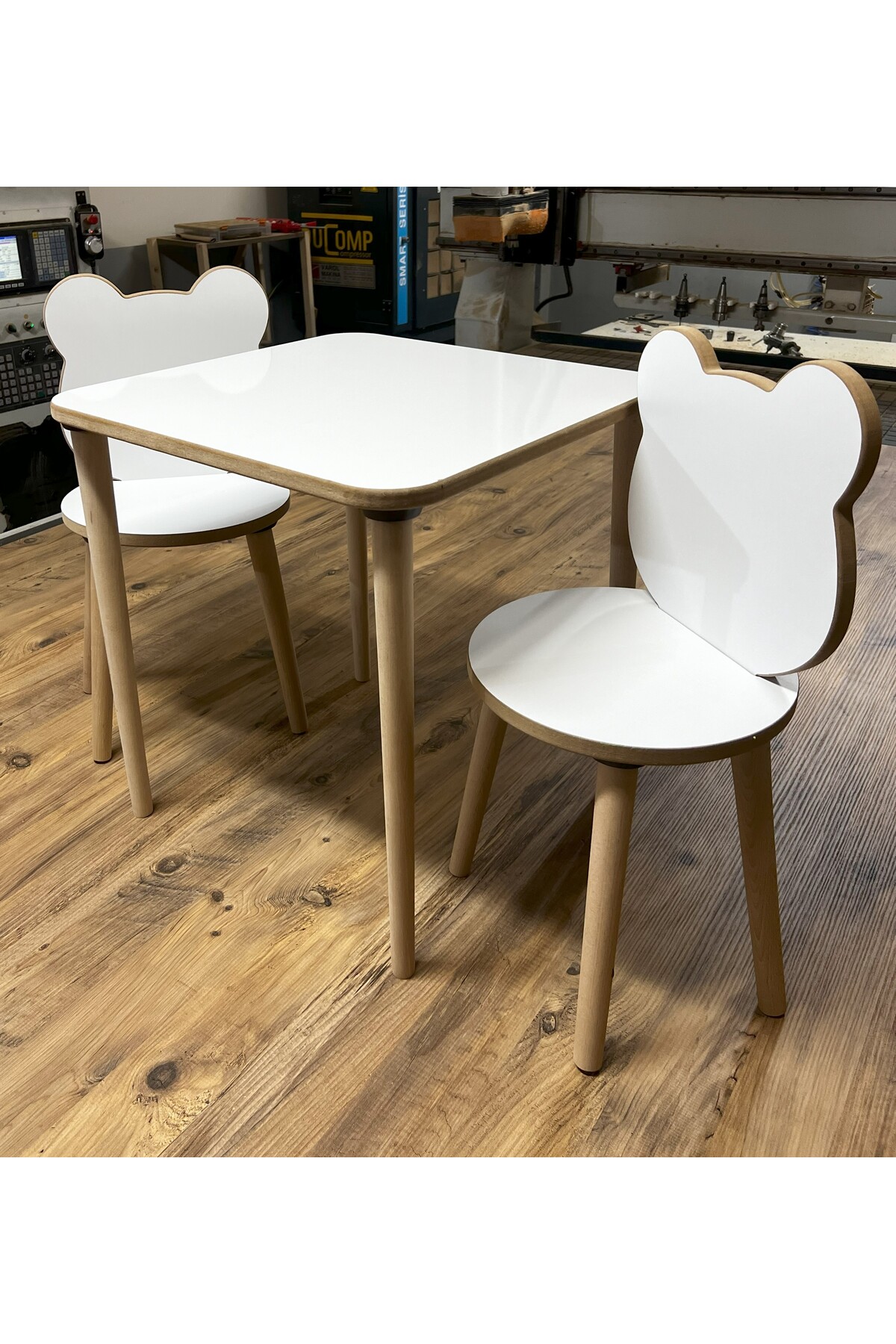 White Panda Kids Table Chair Set Activity Table Desk 1 Table 2 Chairs