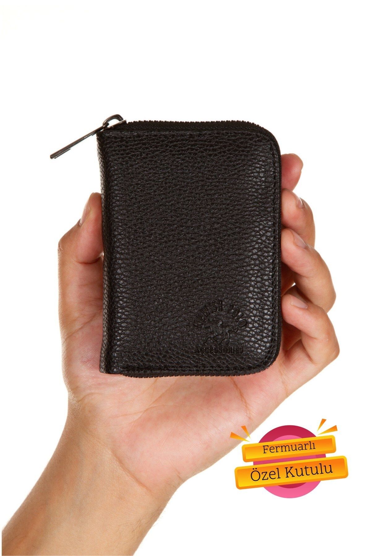 Adelina Bags Men s Zippered Black Wallet with Paper Money