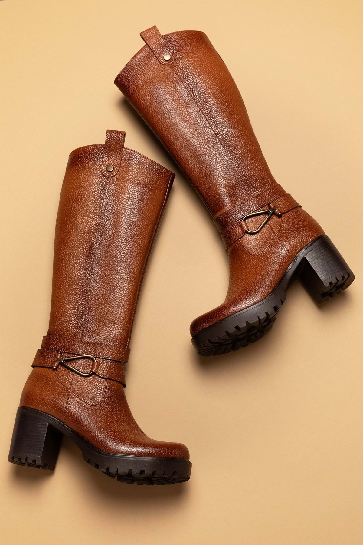 Gondol-Genuine Leather Medium Heeled Boots Ell.4934 2