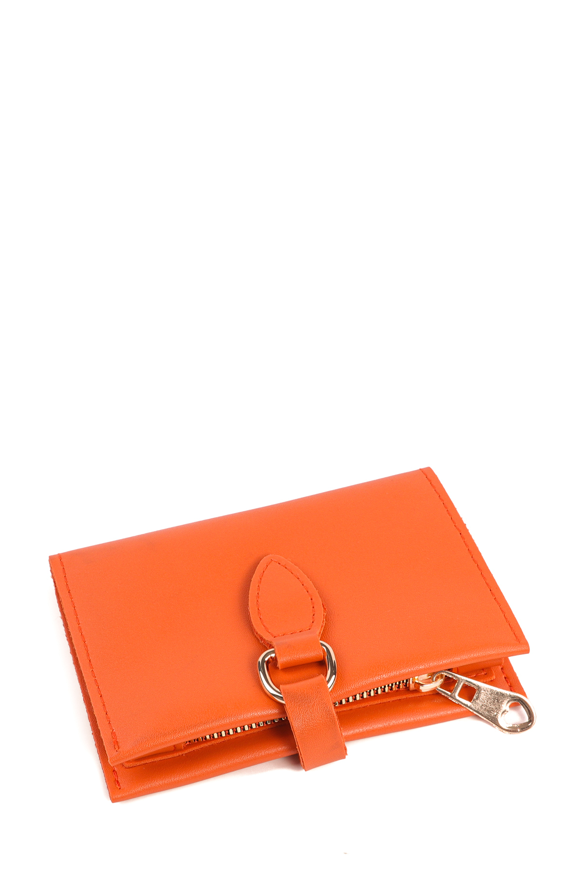 Bukili Yaprak Tokalı Turuncu Renk Cüzdan A Kalite Yeni Sezon Kadın cüzdan