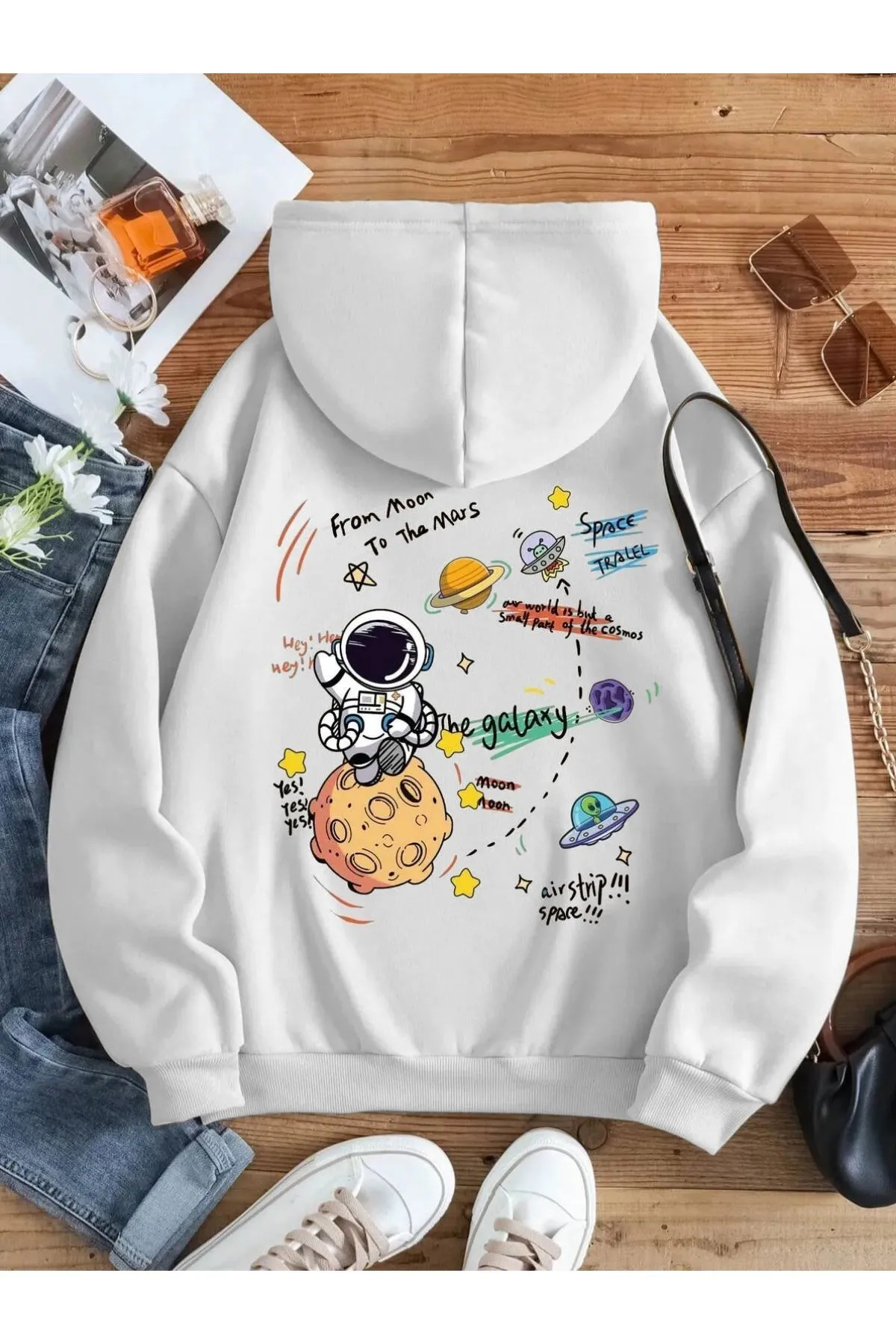 Unisex Plus Size Galaxy Printed Hoodie Oversized Sweatshirt Hoodie