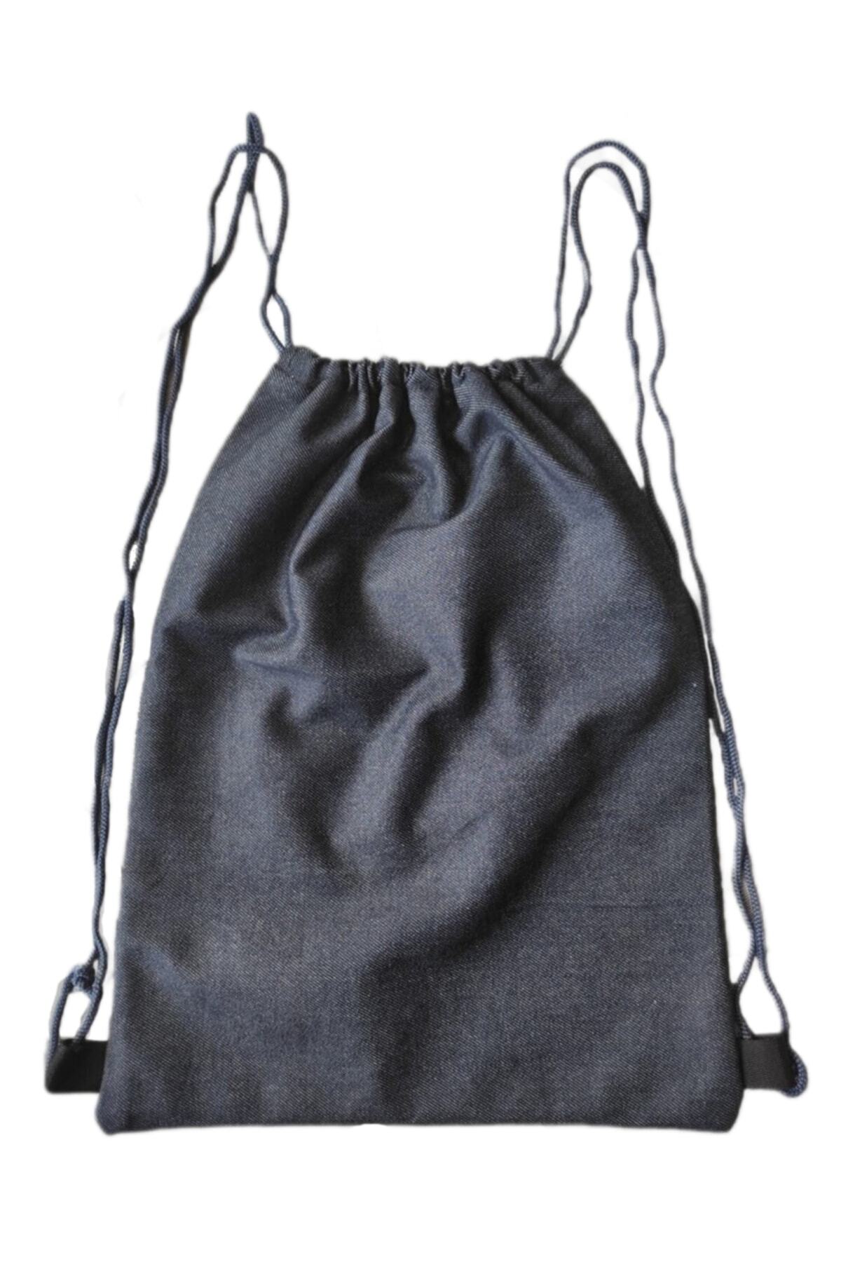 کوله پشتی زنانه آبی سرمه ای SEVBAGS | kot ip büzgülü spor sırt اورجینال - تصویر 3