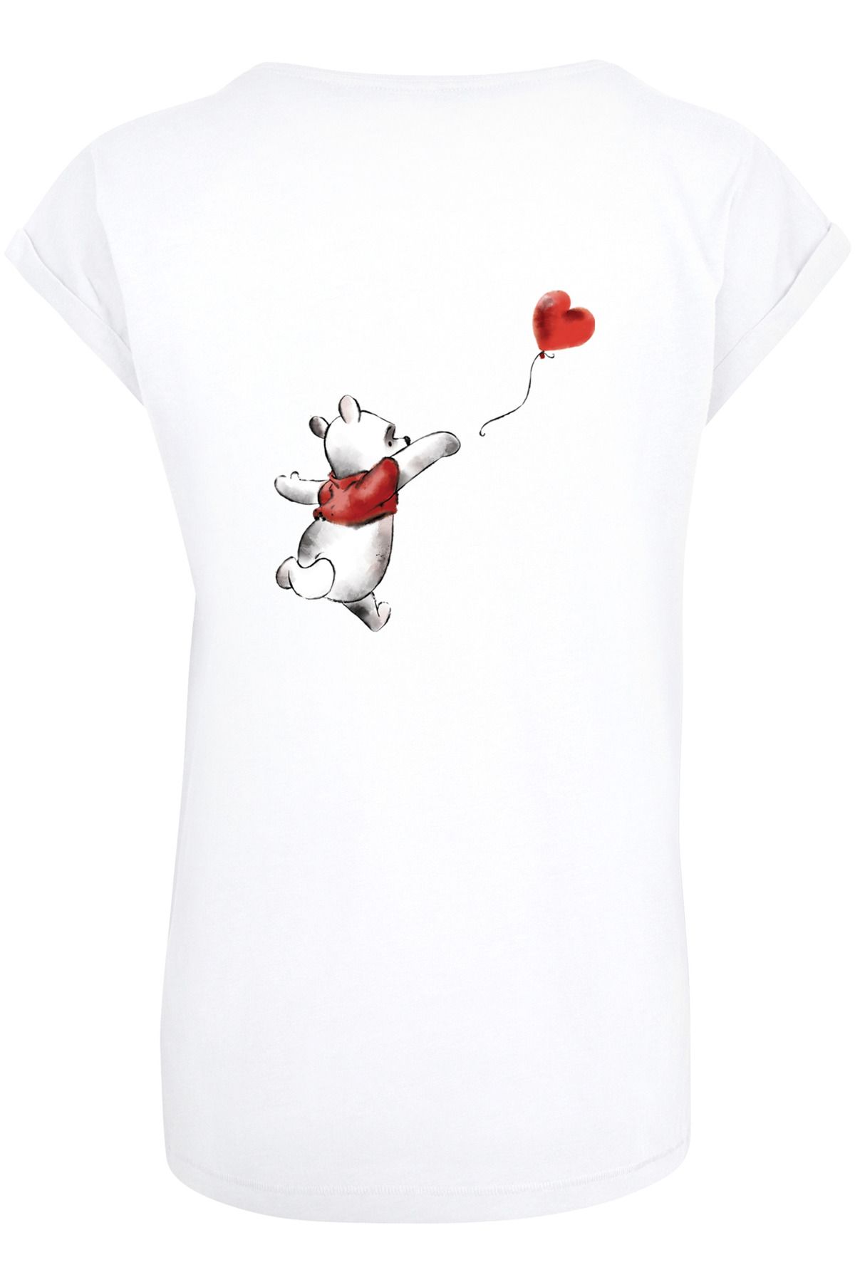 Trendyol verlängerter Rücken & mit mit Damen Schulter dem Disney F4NT4STIC Winnie auf Ballon - Damen-T-Shirt