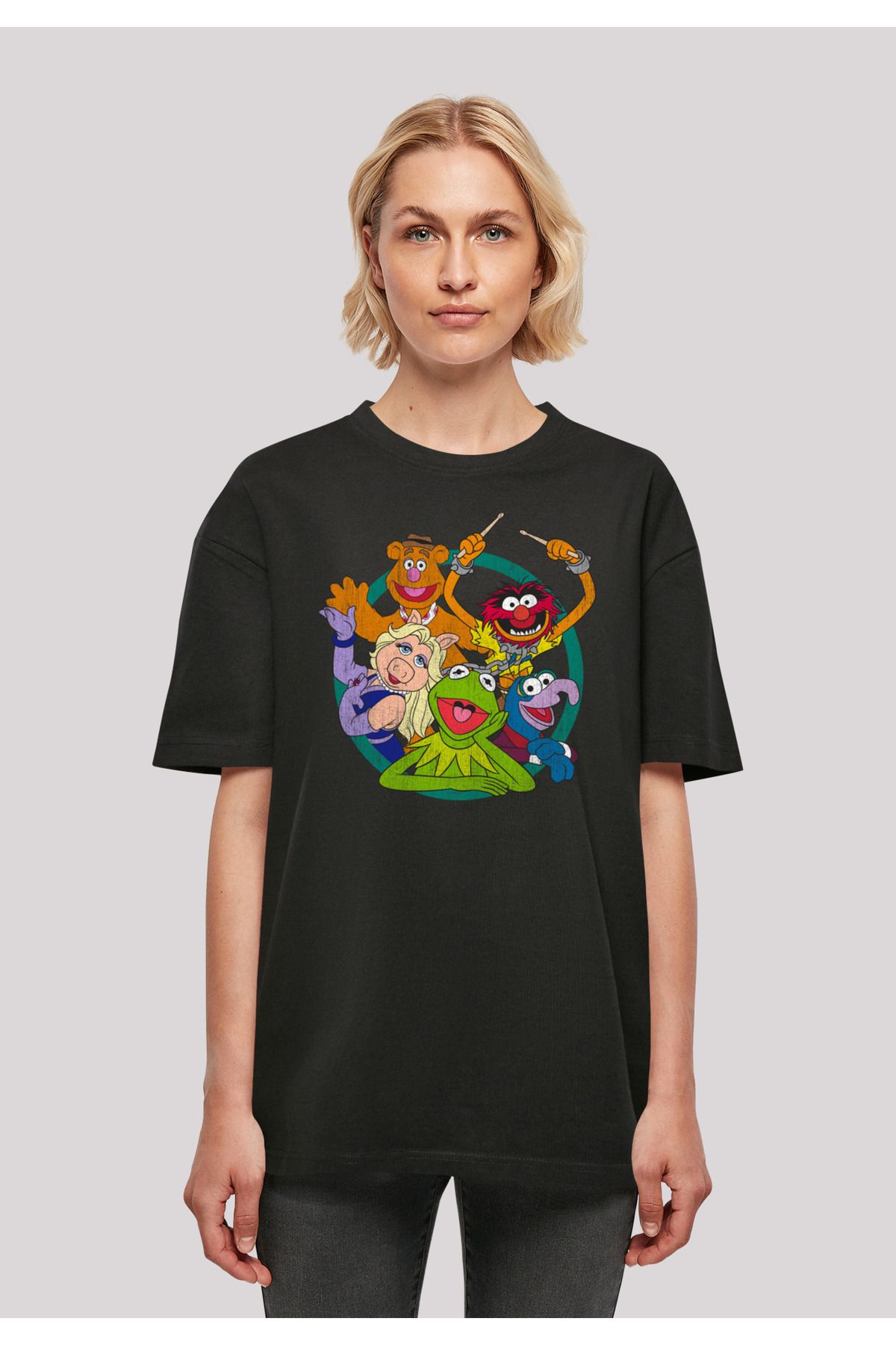 Damen Damen für Shirt Disney F4NT4STIC Group übergroßem - The Muppets Boyfriend-T- Circle mit Trendyol