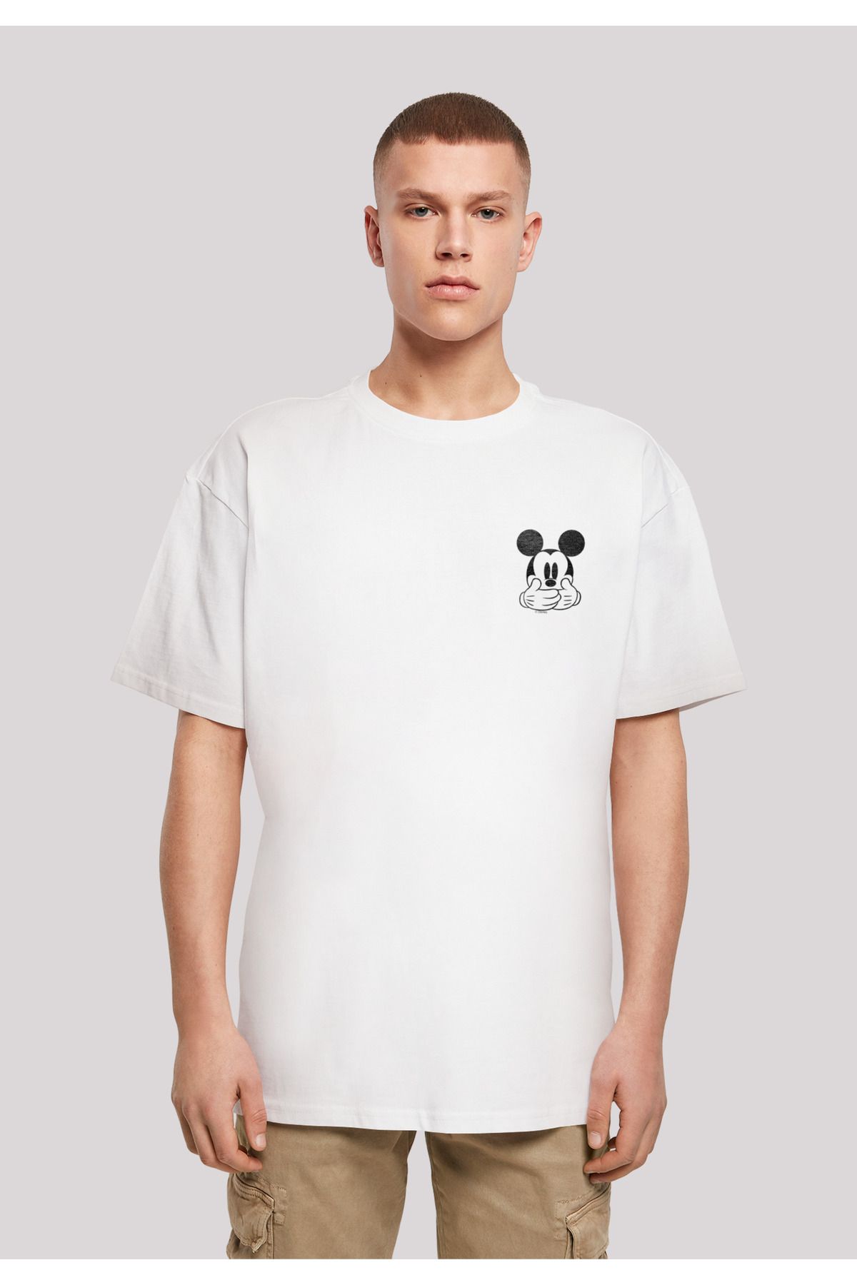 F4NT4STIC Herren Disney Mickey Mouse Don't Speak Pocket Print -BLK mit  schwerem Oversize-T-Shirt - Trendyol