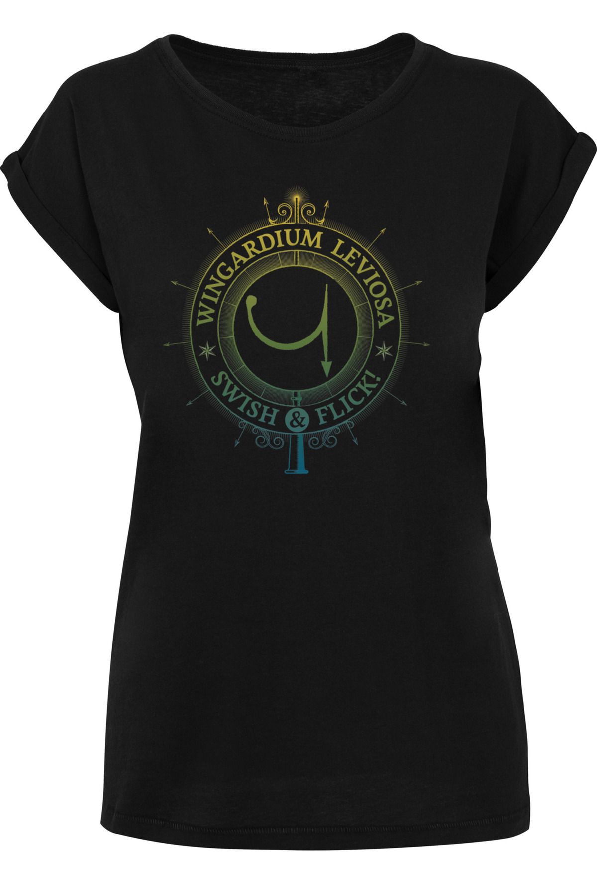 F4NT4STIC Damen Harry Potter Wingardium Leviosa Spells Charms mit Damen-T- Shirt mit verlängerter Schulter - Trendyol