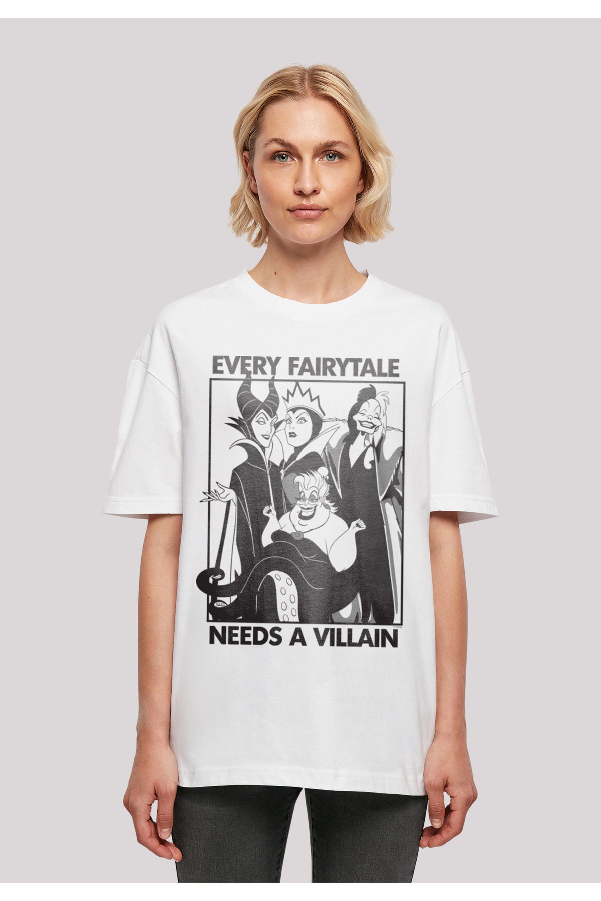 F4NT4STIC Damen Disney -WHT Villain Trendyol mit Fairy Needs Tale Every Damen Boyfriend-T-Shirt A übergroßem - für