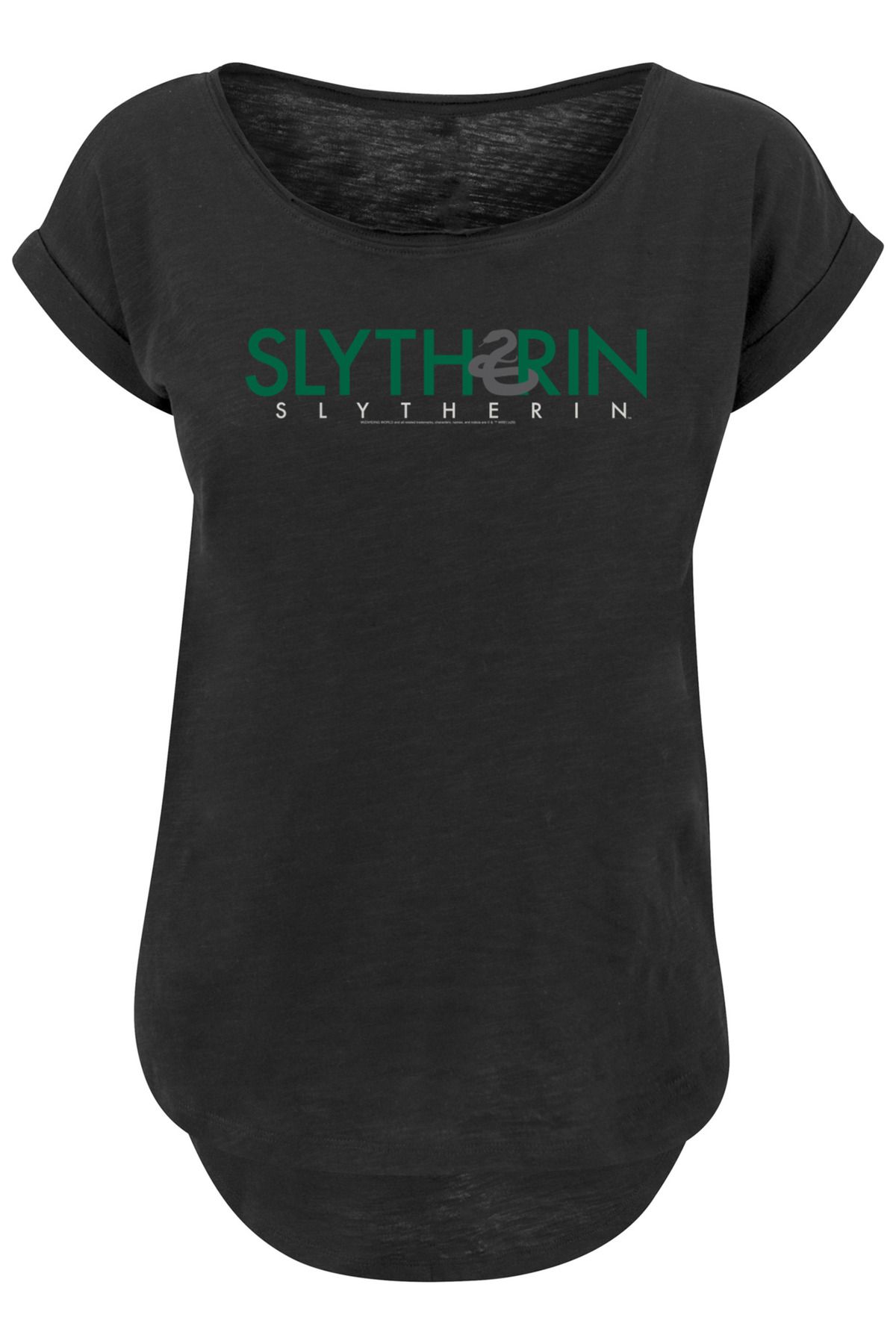 Potter für Slytherin-Text F4NT4STIC mit langem Trendyol Harry Damen Slub-T-Shirt Damen für -