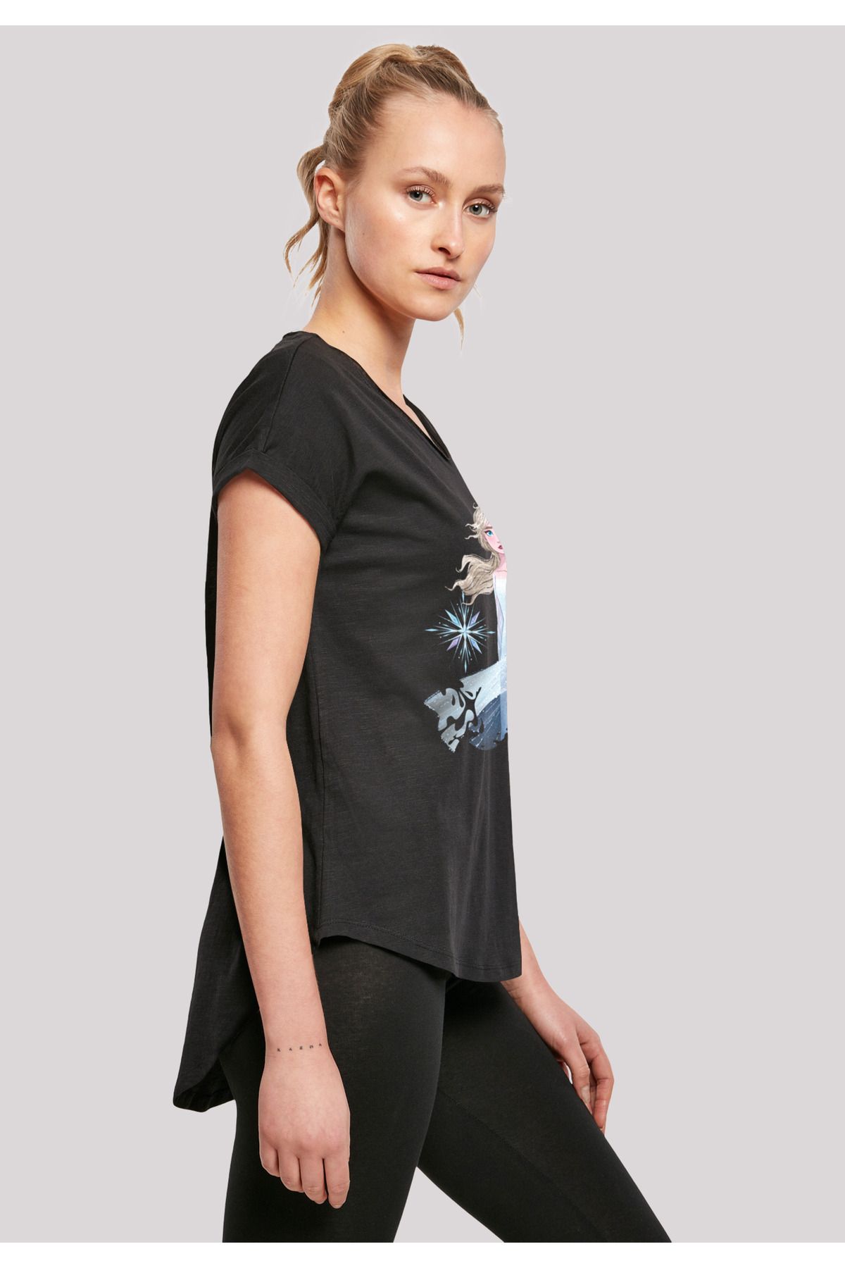 F4NT4STIC-Damen Disney Frozen 2 Elsa Nokk Silhouette mit Ladies Long Slub Tee 6