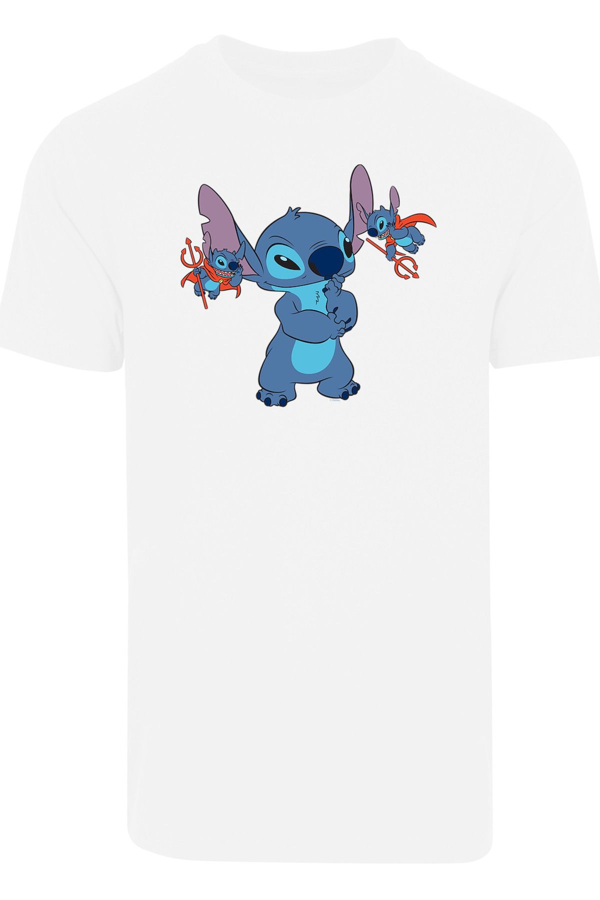 F4NT4STIC Herren Trendyol And Stitch - Devils Little Rundhalsausschnitt Lilo mit Disney T-Shirt