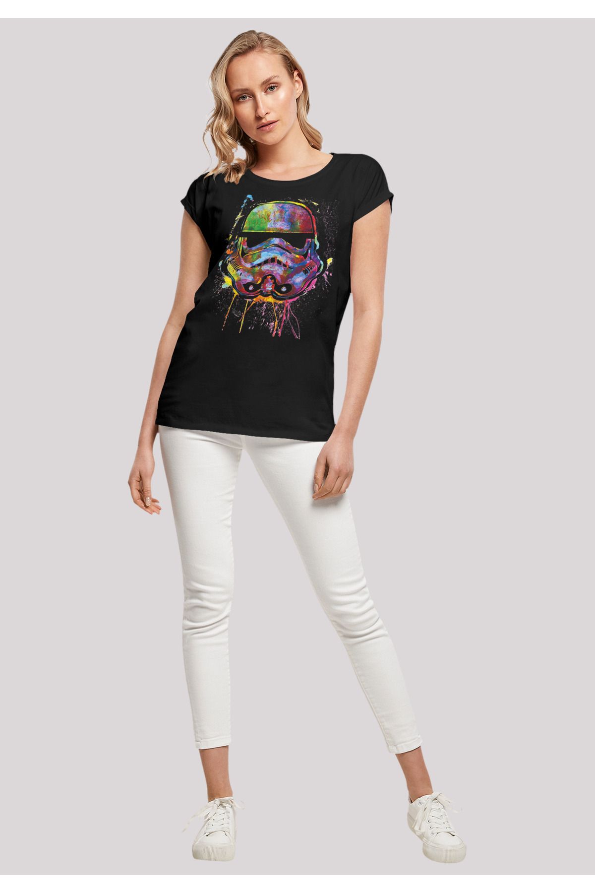 Schulter Damen Trendyol verlängerter Paint Damen-T-Shirt Stormtrooper - F4NT4STIC mit mit Splats