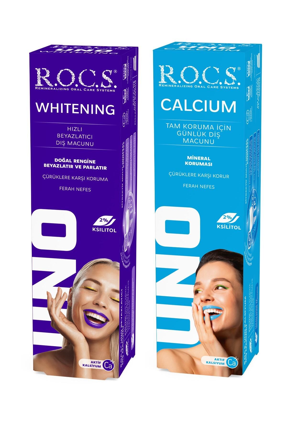 R.O.C.S.-Rocs Uno Fast Whitening Toothpaste 74g and Rocs Calcium Full Protection Toothpaste 74g Set of 2 8