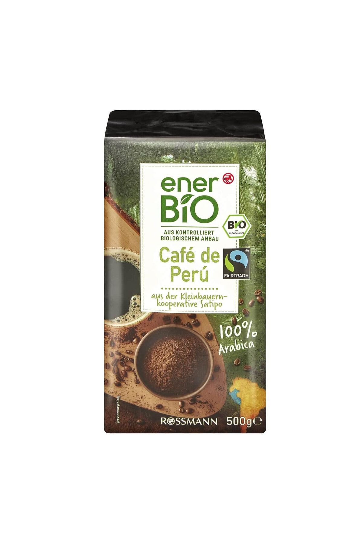 enerBio Café De Perú Organik Kavrulmuş Ve Öğütülmüş Kahve 500 gr