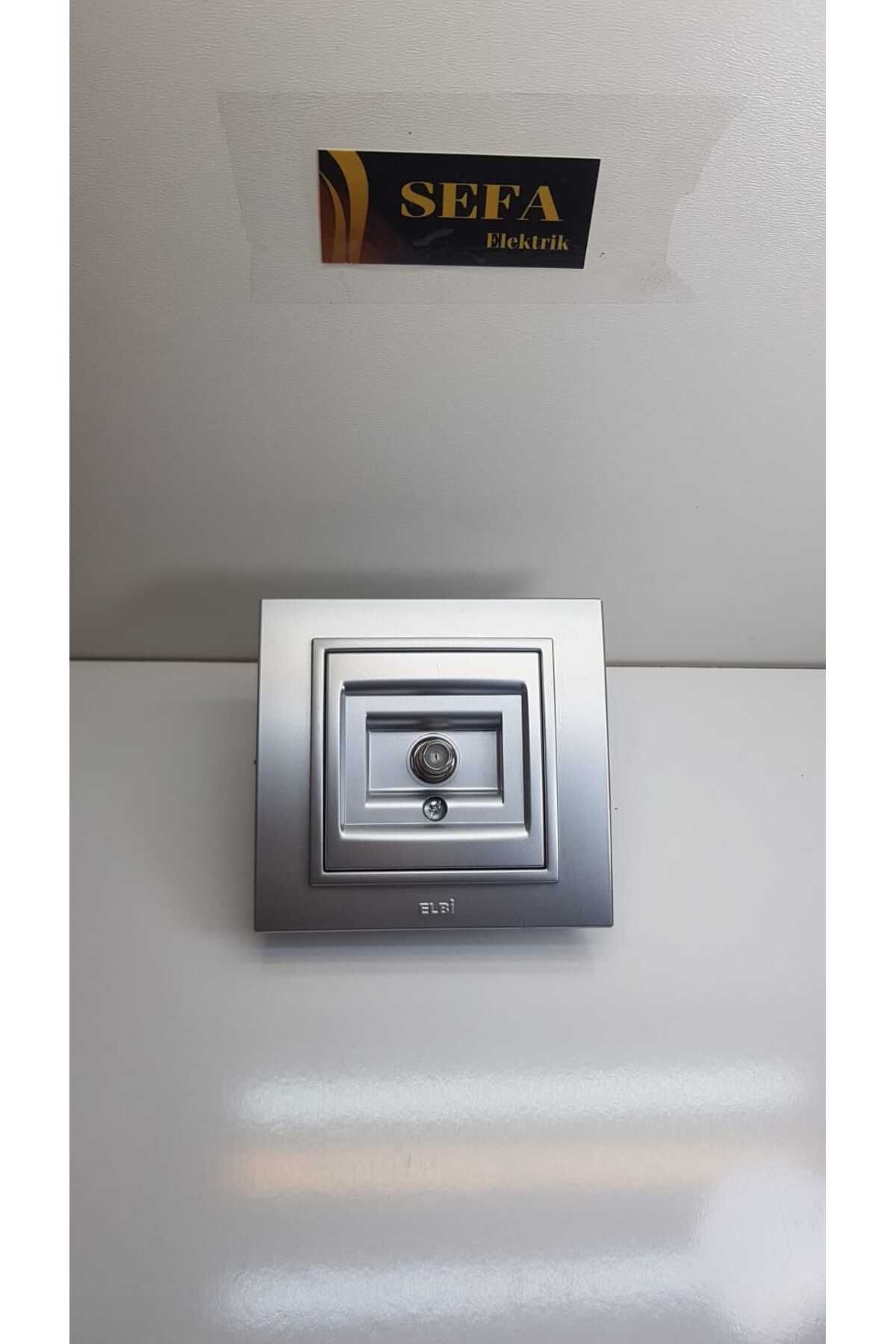 ELBİ-Silverline Series - Metalic Gray Satellite Socket (with F Connector) Elbiz Zena with Frame 3